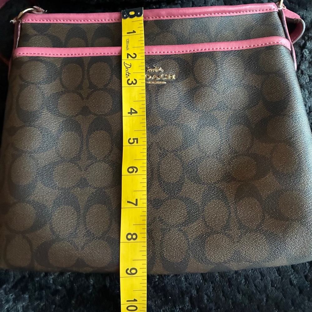 Coach Signature Brown and Pink Crossbody Bag - Picture 13 of 14